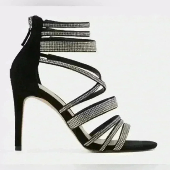 Aldo Haondra Strappy Rhinestone 3” Stiletto Heels Size 8 - Picture 3 of 7